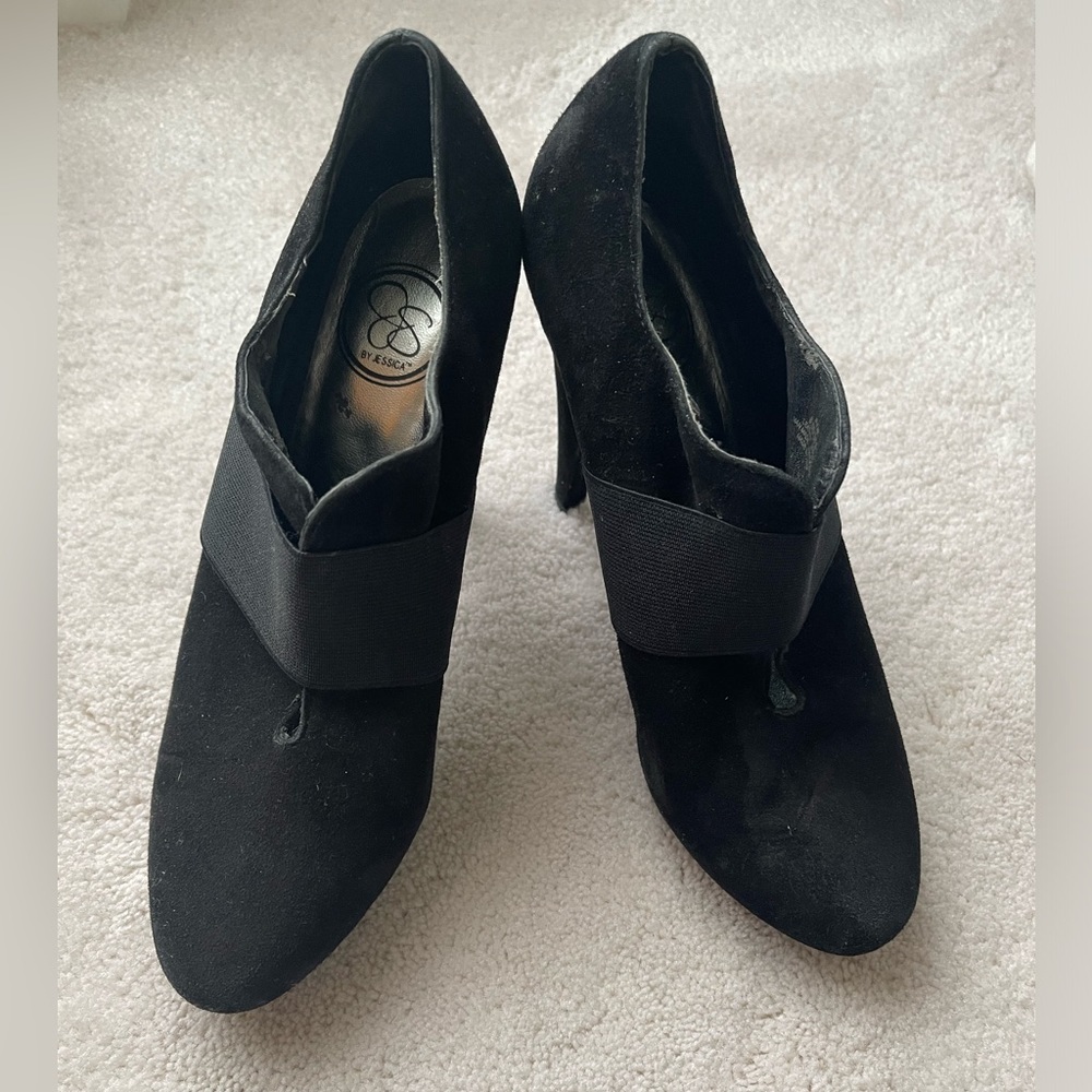 Jessica Simpson Sz 8.5 Black Heels Suede